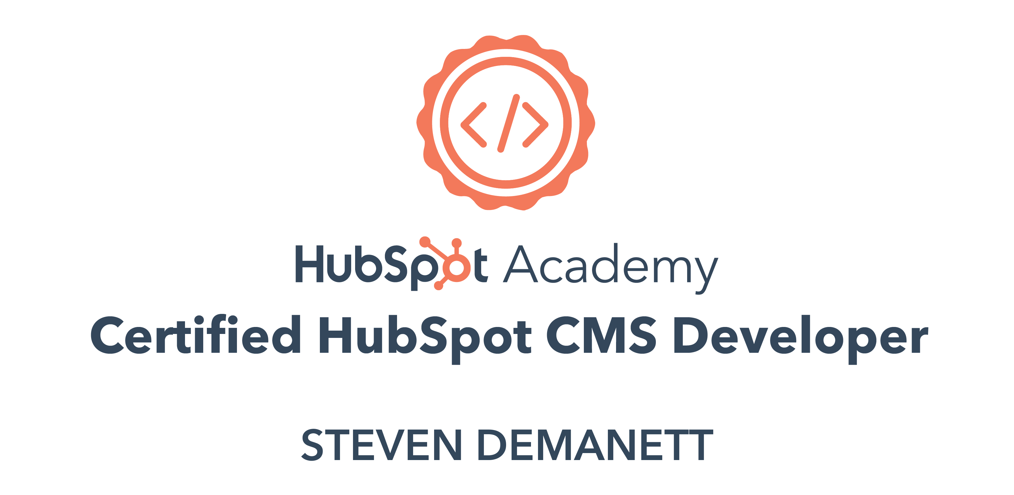 Hubspot CMS for Developers Certification Badge